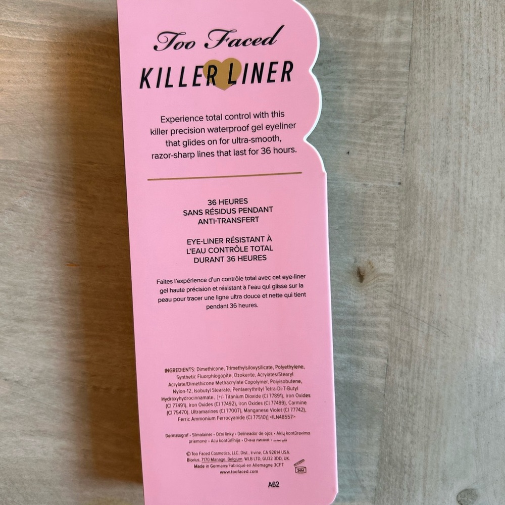 Too Faced Eye Liner - Killer Camo - 36 hour wear - NEW - Picture 3 of 4